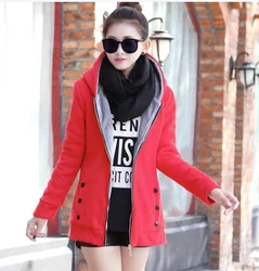 Women Sweatshirts Autumn Winter Casual Loose Warm Hoodies Outwear Long Sleeve Zipper Coat Female Top