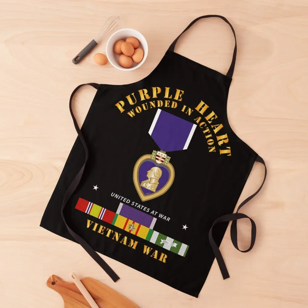 

Purple Heart - WIA w VN SVC w Purple Heart Ribbon Apron Womens Dresses Home Utensils For Men Apron