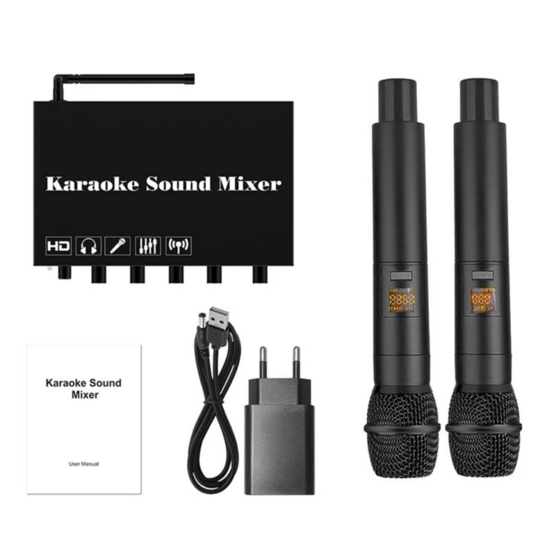 12pc Micrófonos inalámbricos Adaptadores Reverbas mezcla para equipos voz karaoke