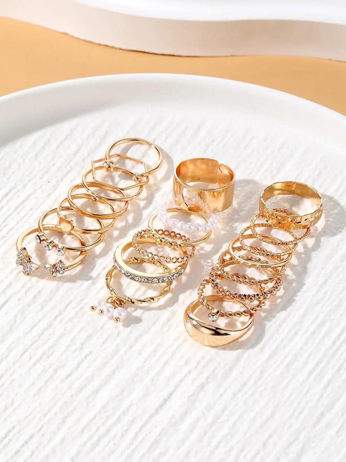 23 Pcs Vintage Heart Butterfly Rings Set For Women Fashion Silver Color Geometric Hollow Finger Ring Wedding Party Jewelry image 5