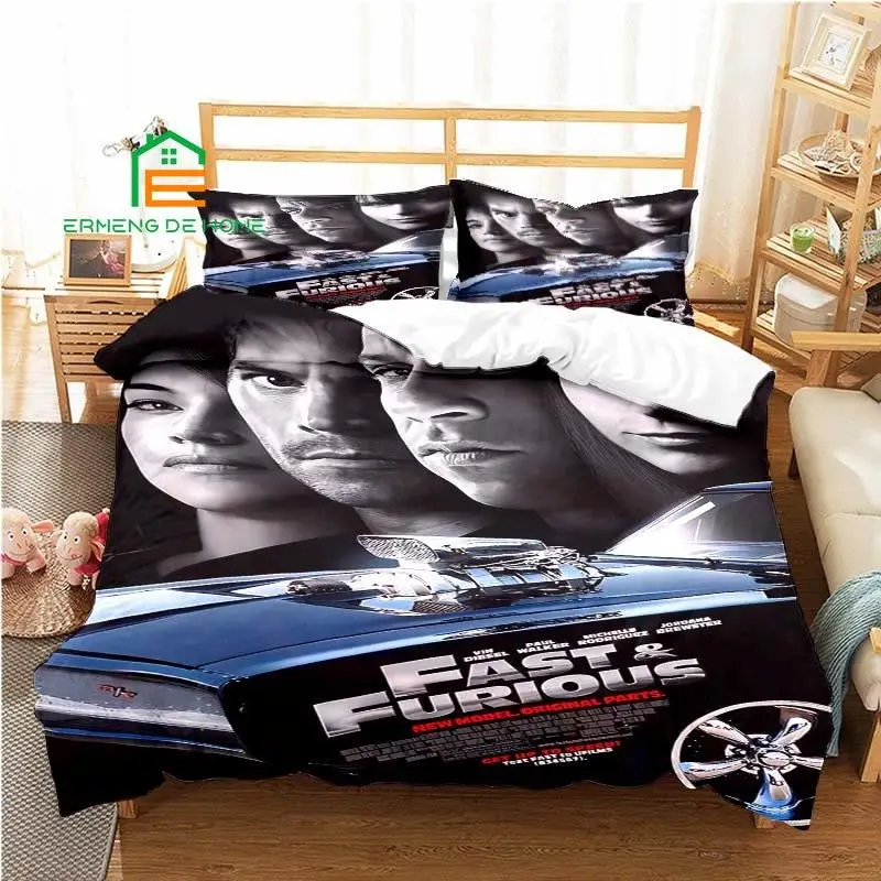 

Fast and Furious Pattern Duvet Cover Set Bedding for Aldult Kids Bed Set Game Quilt Cover Comforter Cover Bedding Set