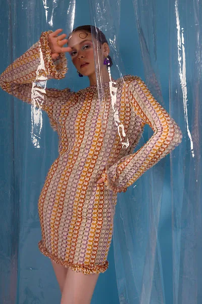 Sexy Summer Backless Lace Knitted Cut Out Short Beach Cover up Dress Women Vacation Beachwear Swimsuit Casual Trendy Clothes