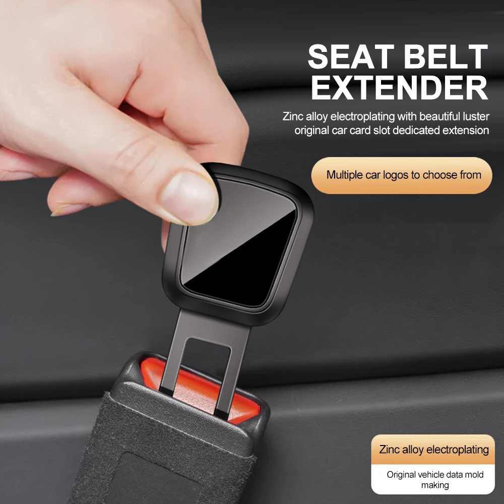 Car Seat Belt Clip Extender Safety Seatbelt Lock Buckle Plug Thick Insert Socket Extender Safety Buckle For Tesla Porsche 