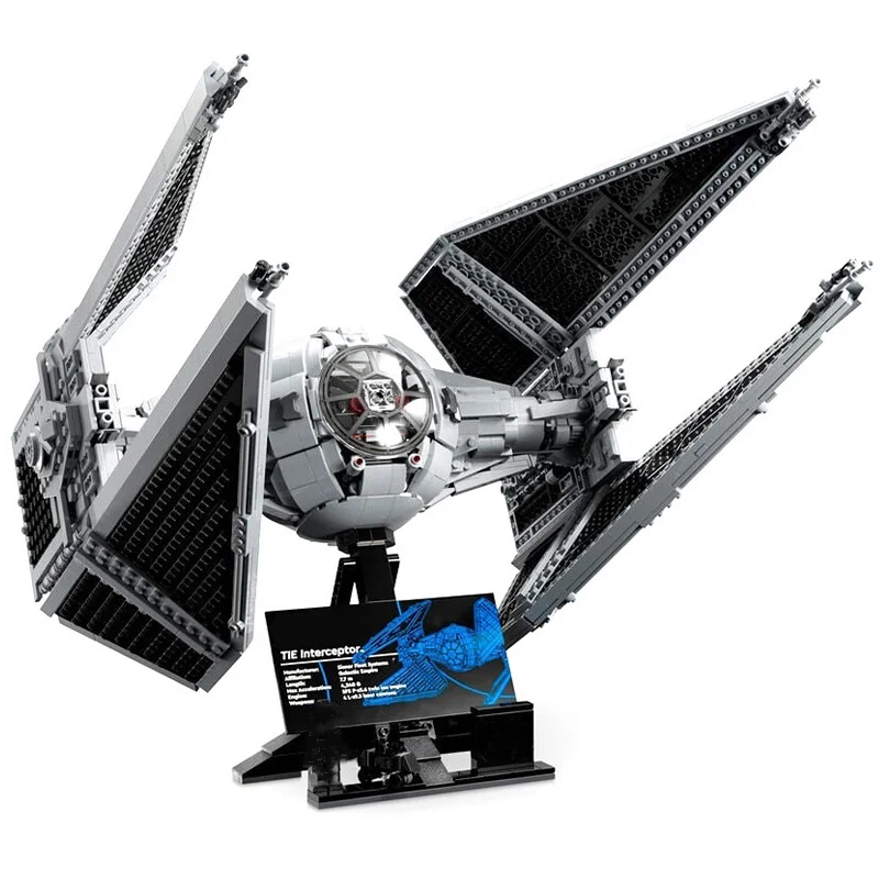 1931Pcs Spaceship TIE Interceptors 75382 Bricks Model Sets Building Blocks Modified from Imperial Fighters Assembly MOC Toy Gift