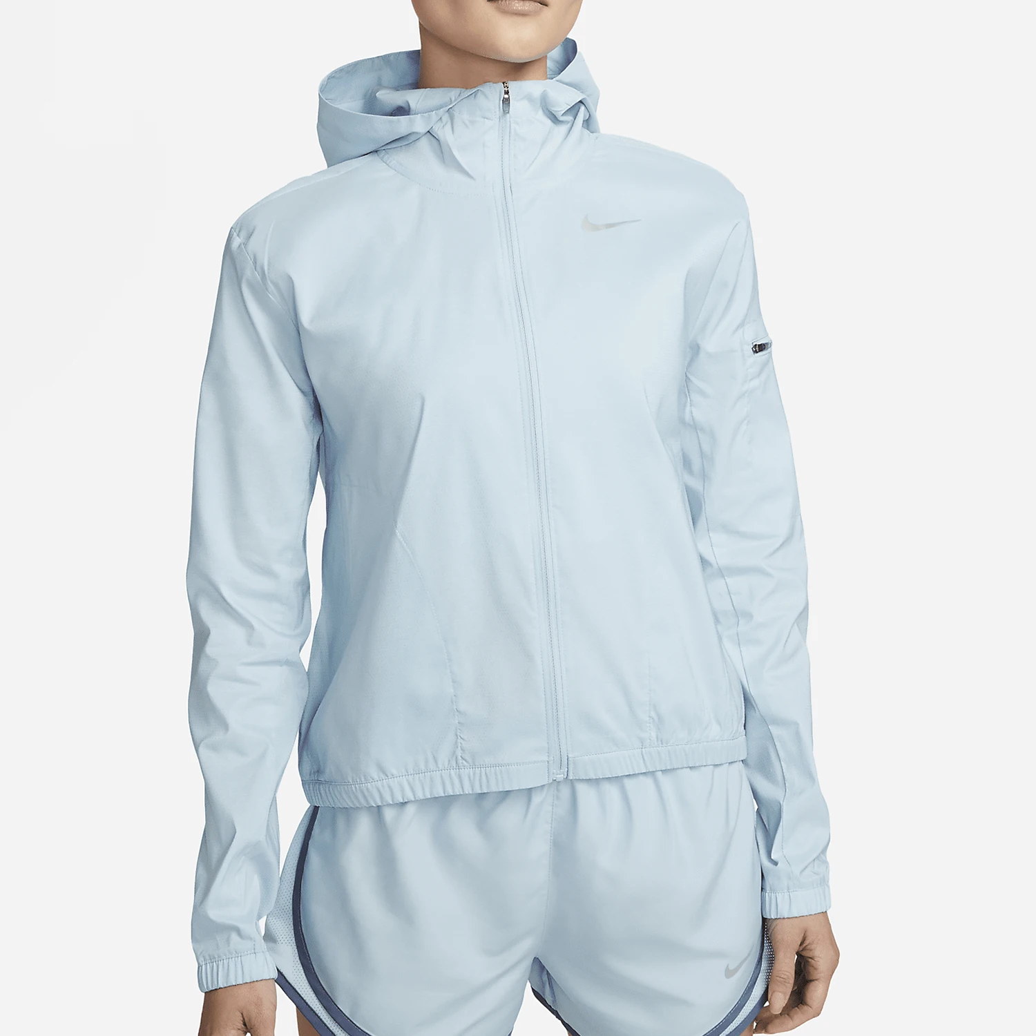 

Официальная аутентичная новая женская водостойкая куртка для бега Nike с капюшоном и защитой от солнца DH1991-442
