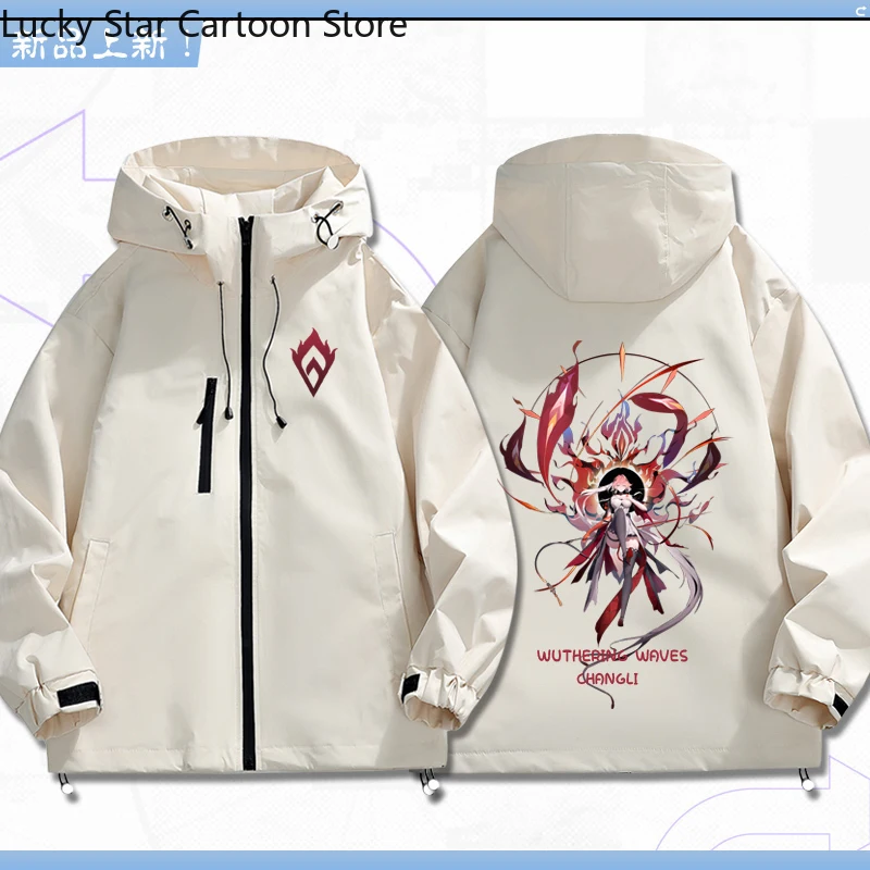 أزياء تنكرية Wuthering Waves Changli Anime سترة طويلة الأكمام للجنسين معطف هوديي سستة موضة مقنعين البلوز الأعلى