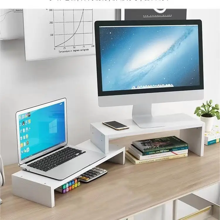 

Desktop Computer Monitor Stand Riser Base Storage Organizer Iron Material No Installation Required Home Office Supply
