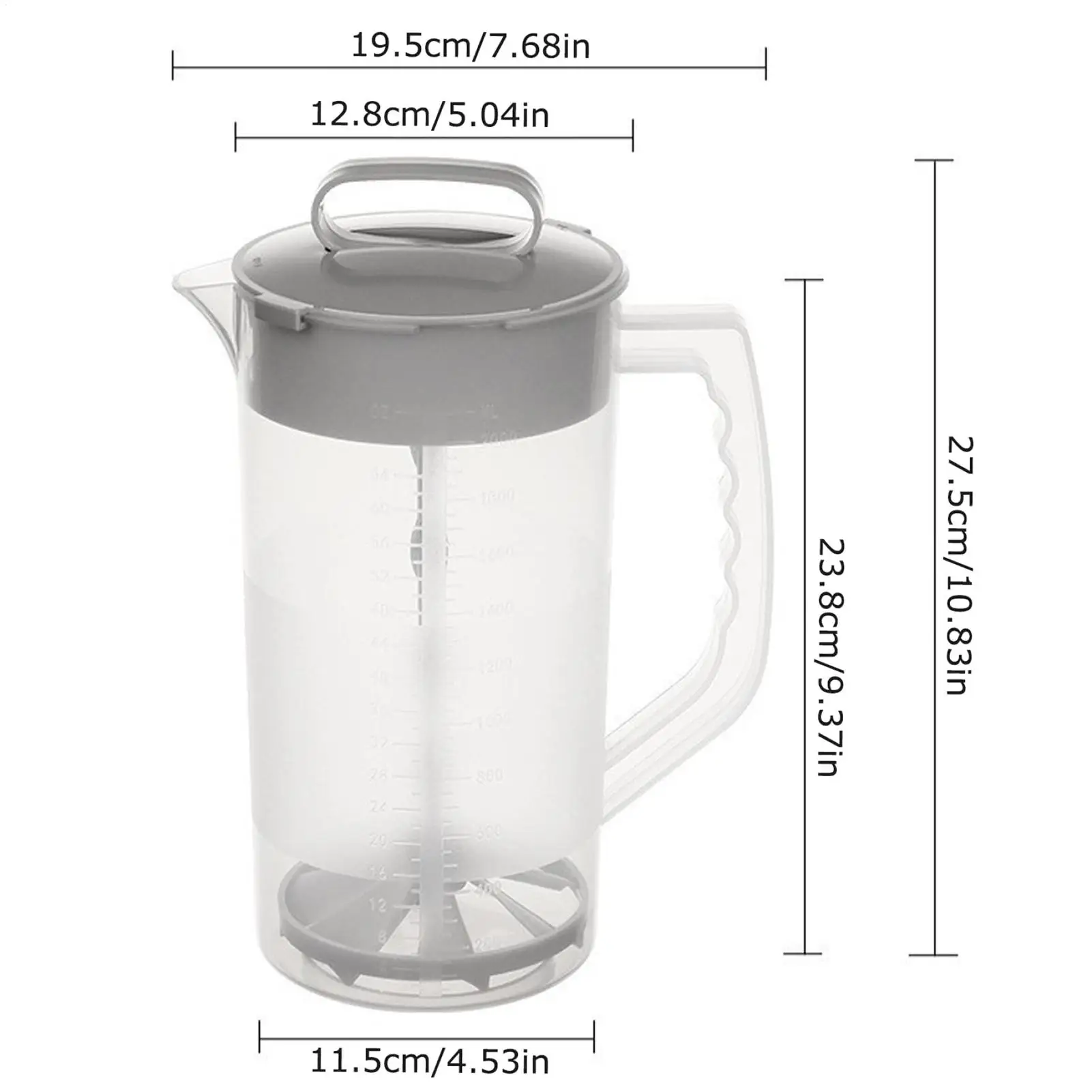 Mixing Pitcher for Drinks 2000ml Mixing Water Pitcher with Lid Wide Mouth Juice Mixing Container Tea Pitcher Juice Container