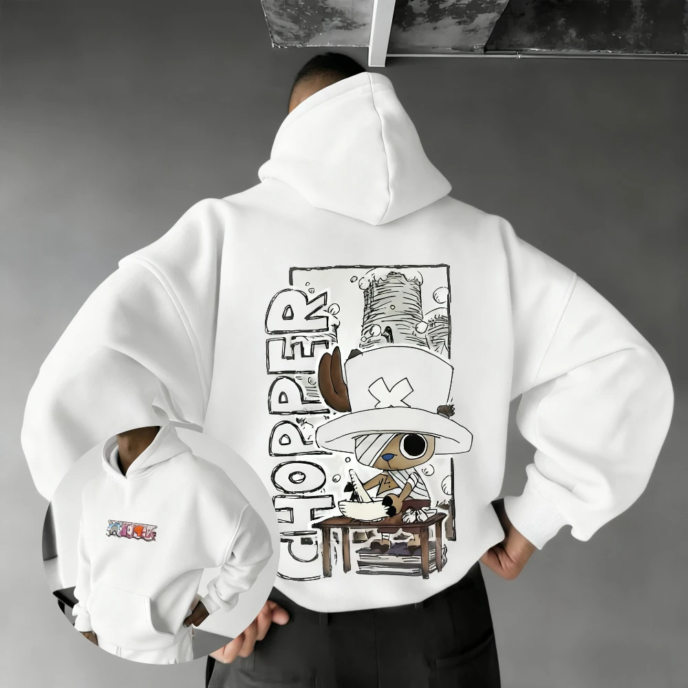 قطعة واحدة المروحية الجرافيك كنزة قطيفة الرجال النساء جديد الخريف الشتاء الشارع الشهير المتضخم عادية أنيمي طباعة مقنعين البلوز
