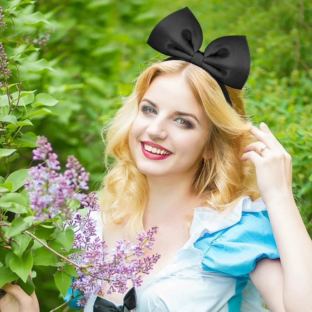 Cute Girls Red Big Bow Headband Snow White Cosplay Props Headwear for Kids Head Hoop Princess Headband Hair Aceessories view 3