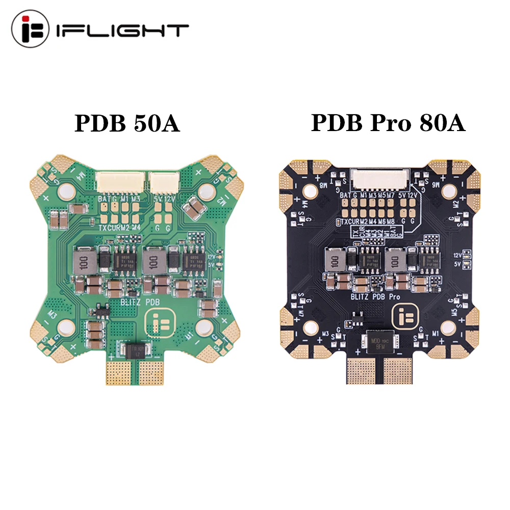 IFlight BLITZ PDB Pro Support 80A 4-8S / 55A 4-6S LIPO Input 5V 3A /12V 2A Dual BEC 330A Distribution Board for RC FPV Drone