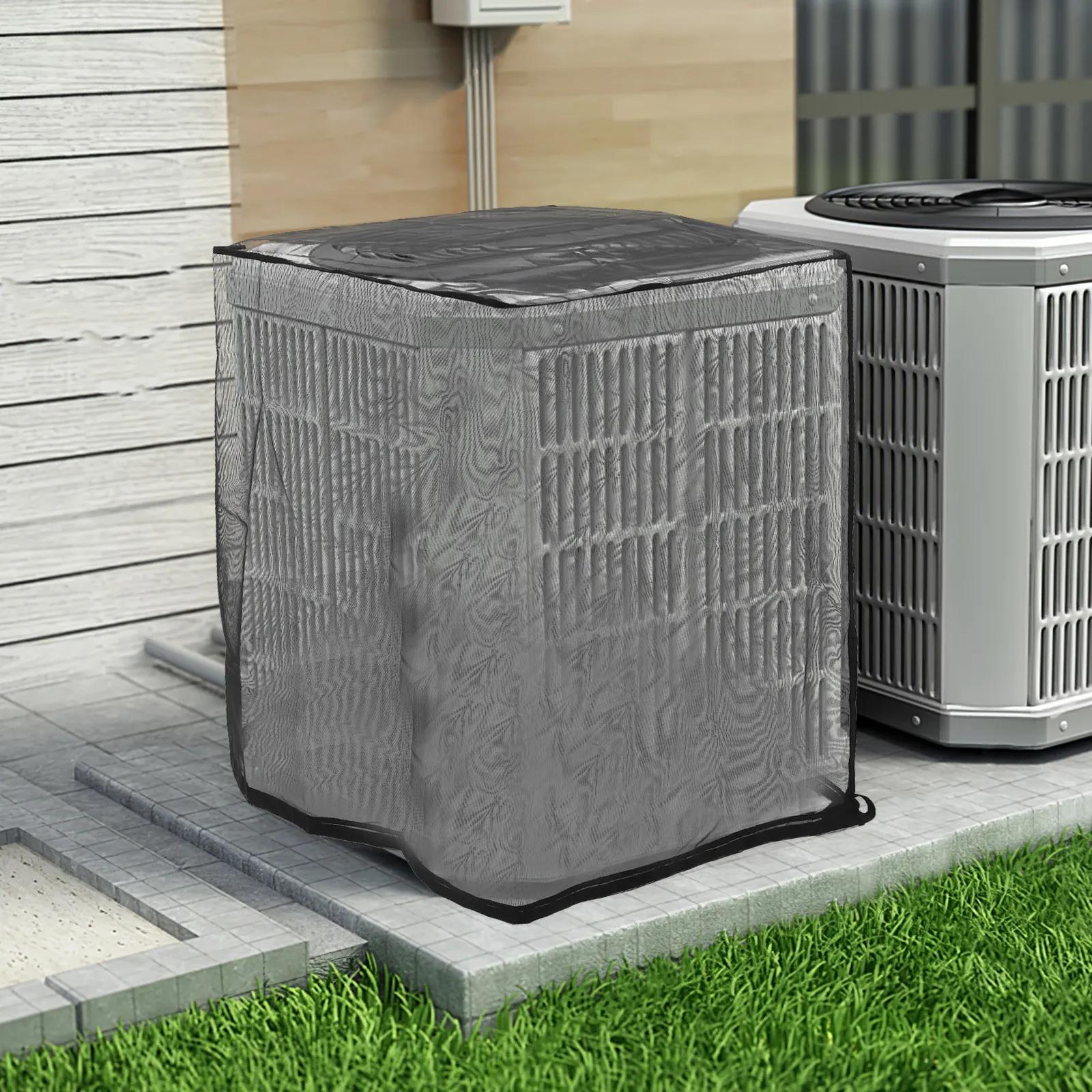 

Mesh Air Conditioner Cover for Outdoor Ac Unit 80x80x90cm Universal Fit Central Air Conditioning Protective Cover Breathable