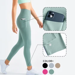 WISRUNING 2-side Pockets Yoga Leggings for Fitness Push Up Sports Tights for Women High Waist Workout Sportswear for Gym Outfit