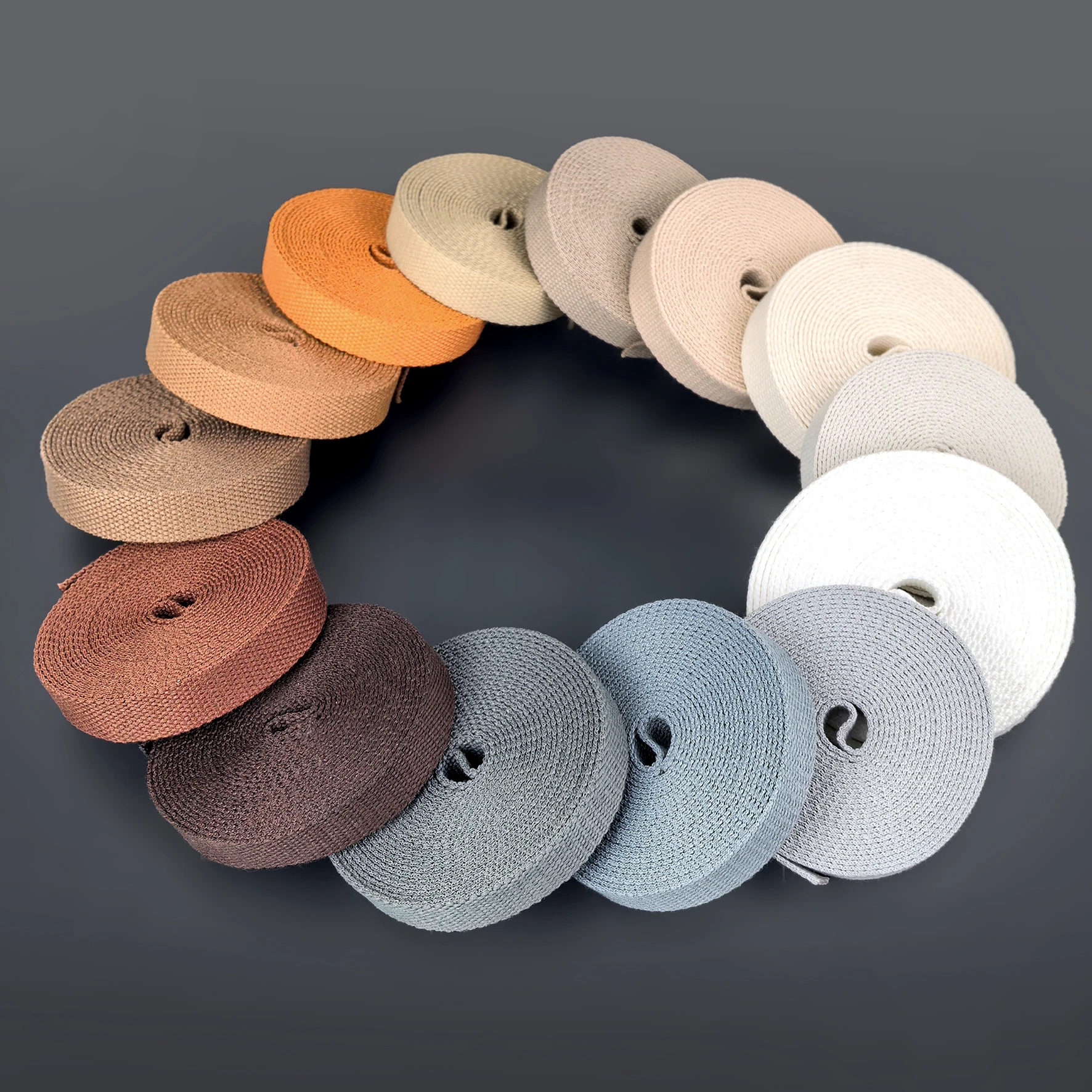 6mm/20mm 단색 폴리에스터-면 혼방 웨빙 |   길이 3야드, 두껍고 친환경적입니다. |   내마모성, 세탁 가능, 다목적 |   DIY/가방/의류 액세서리 (검정, 흰색, 회색, 자연색)