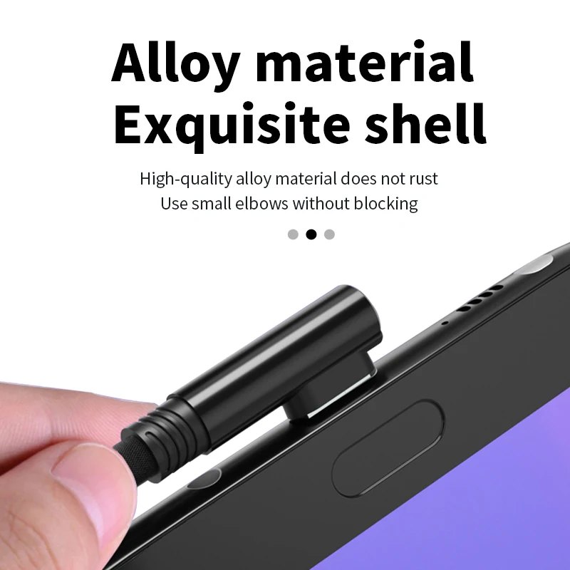 Cables de datos tipo C/microUSB cable de codo de 90 grados 2.4A carga rápida USB 2,0 transmisión de datos cable macho a macho 0,35 1 1,5 2 3m