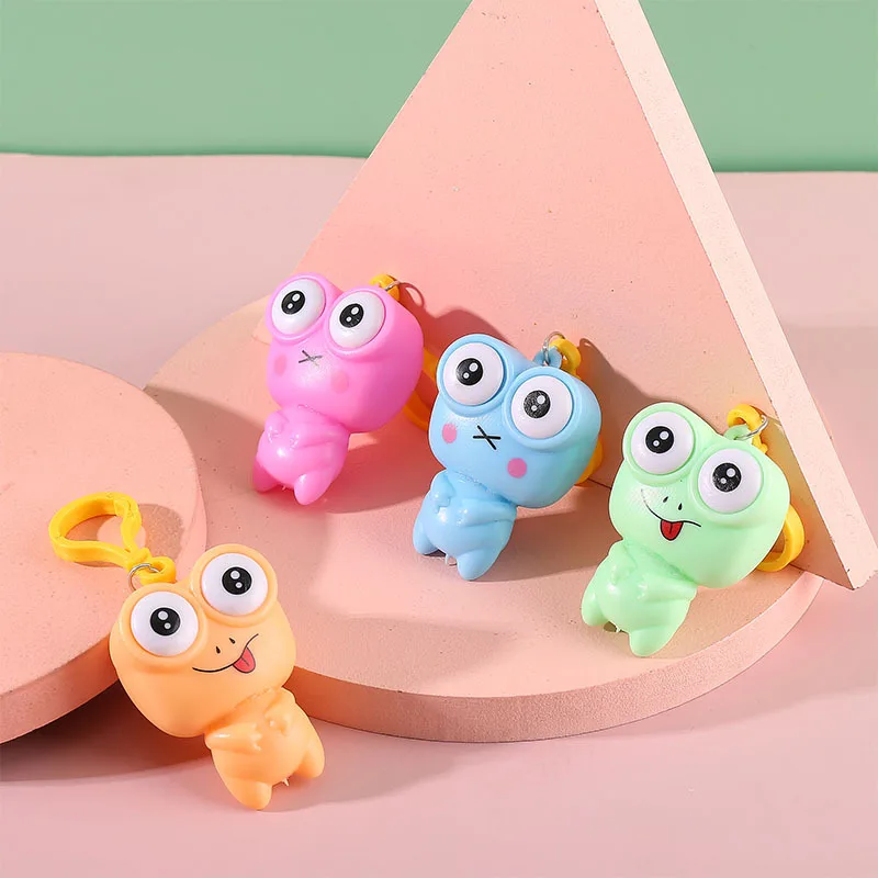 Juguete antiestrés llavero de rana juguete para apretar Fidget juguetes Squishy truco bromas para niños adultos regalo nuevo estilo caliente J194