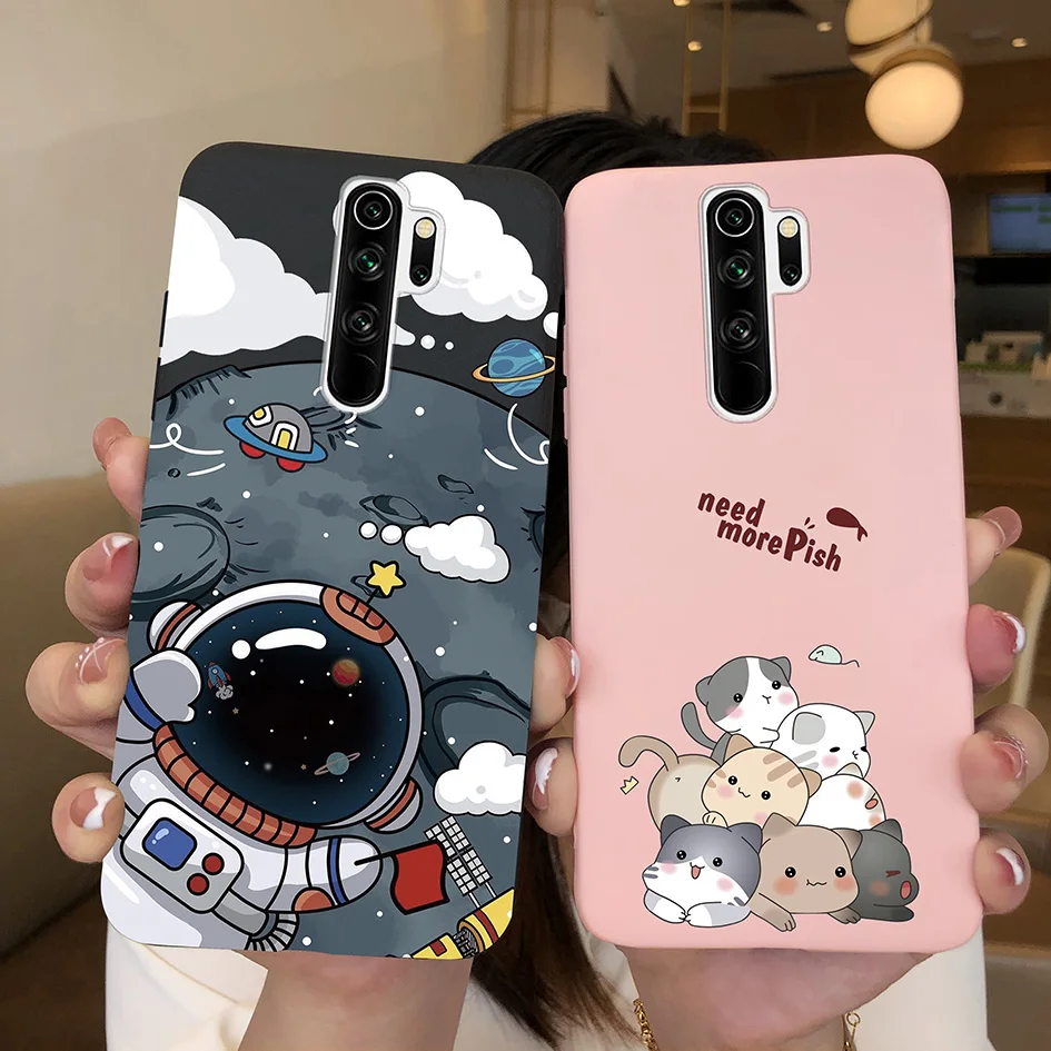 Case For Xiaomi Redmi Note8 Pro Matte Fashion Dinosaur Bear Pilot Flower Cactus Cover Coque For Redmi note 8 pro 8pro Funda Capa