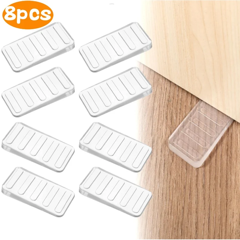 8 Pcs Leveling Shims, Clear Plastic Wedges for Level Uneven Home Furniture,Toilet,Bed,Table,Appliance,Non Slip Texture Levelers