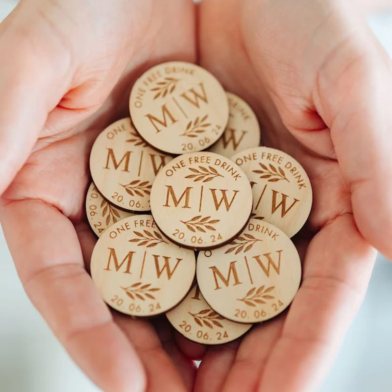 

30/50/60/70/100pcs Personalised Engraved Baby Shower Names Gift Round Tags, Wooden Tags, Wedding Decoration Favor Tags