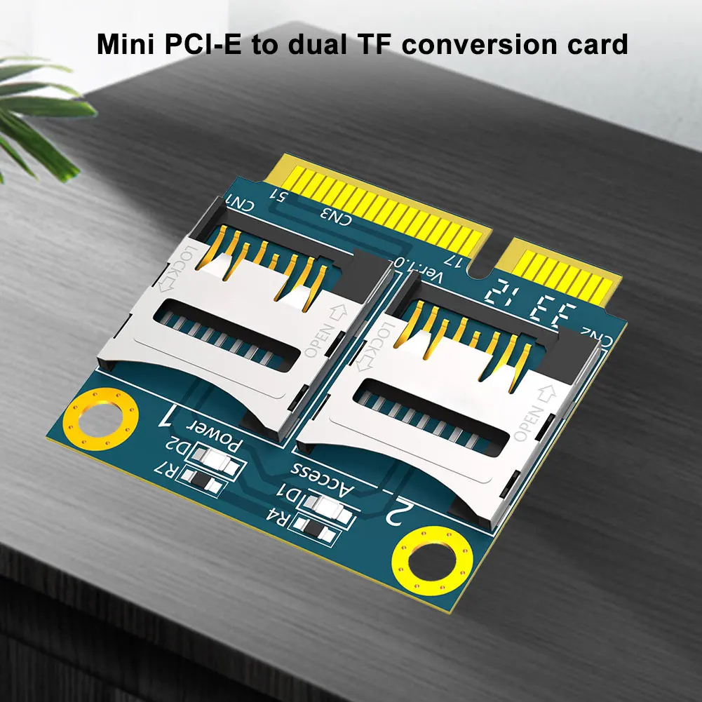Dual TF Card To Mini PCI-E Adapter Mini PCI Express Adapter Card Mini PCIe Adapter for All PCI Express Mini Card Slot
