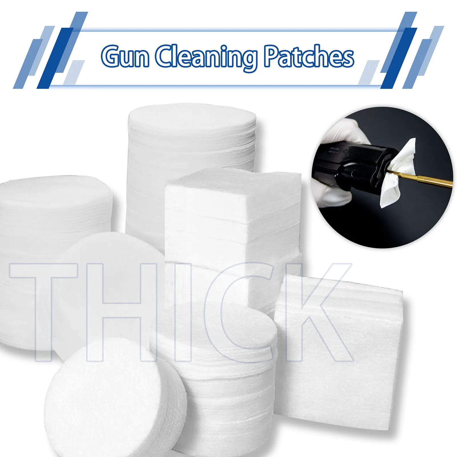 

Thick 500PCS Tactical Gun Cleaning Cloths Square Lint-Free round Wipes for 12GA 9mm .22/.30 Cal Rifle Handgun Pistol Maintenance