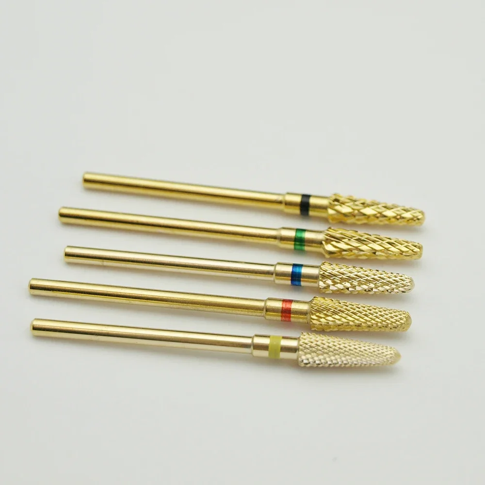 EasyNail ~ Pro. Broca de unha dourada de carboneto de tungstênio, cortador de lixas de unha, broca elétrica, acessório de máquina de manicure.