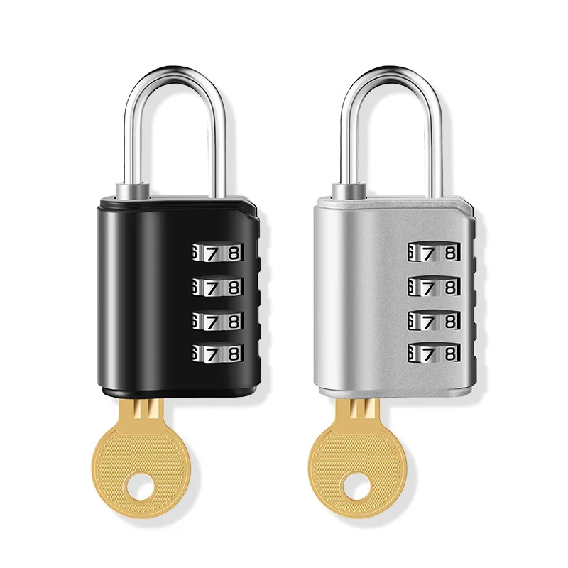 Zinc Alloy 4-digit Digital Password Lock with Key Dual-channel Management Password Lock with Key Padlock