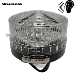 Zusen TB35-W-J Met Geluid 12V 24V 110V 220V Wit Beveiligingsalarm Strobe Signaal Waarschuwingslampje Klein Knipperend Ledlamp