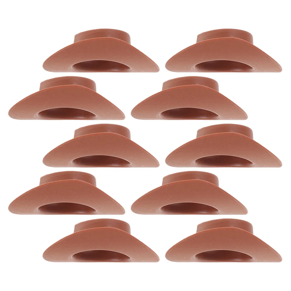 10 Pcs Toy Hat Mini Cowboy Hats Manual Miniature Handcraft Pp Plastic Tiny for Dolls