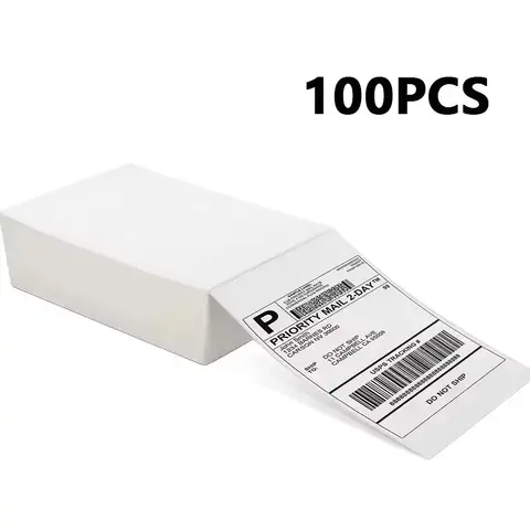 Papel Térmico para Etiquetas de 4x6 Pulgadas, 100/200/500 Hojas, Etiquetas de 100x150mm para Envíos DHL UPS Express, Código de Barras para 9220/9210/246S/D100/D200