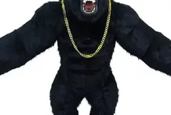 Inflatable Gorilla Costume Full Mascot Suit Giant Gorillas Adult Fur Gorilla Cosplay Fancy Dress for Events Party no battery