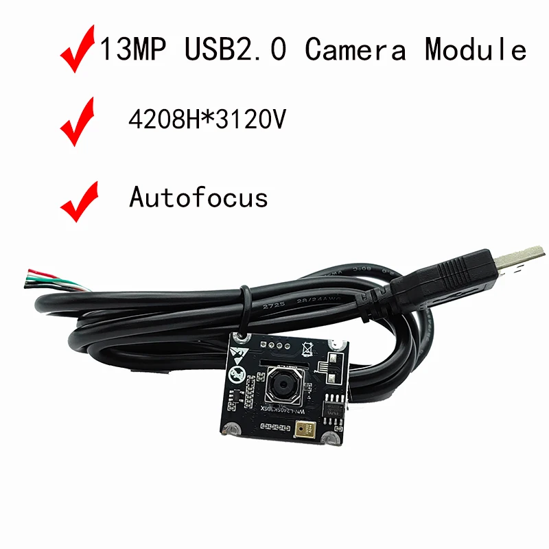 

Модуль камеры 13MP 4K USB2.0 30FPS 4208*3120 MJPEG, автофокус YUY2 используется для распознавания лиц и сканирования документов