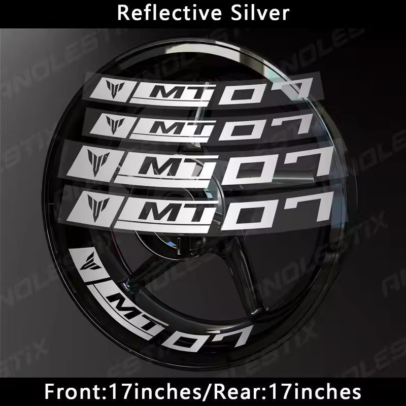 AnoleStix Reflective Motorcycle Wheel Sticker Hub Decal Rim Stripe Tape For YAMAHA MT-07 MT07 - Image 17