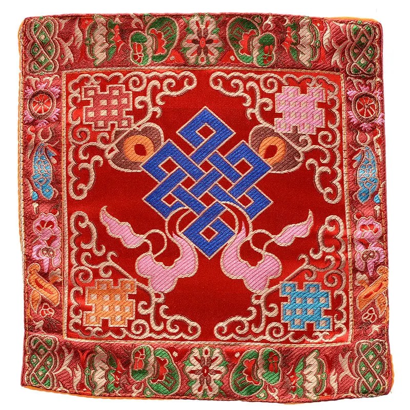 Tibetan Auspicious Symbols Embroidery Tablecloth Double-layer Thick Altar Cover for Buddha Meditation Temple Worship Home Use