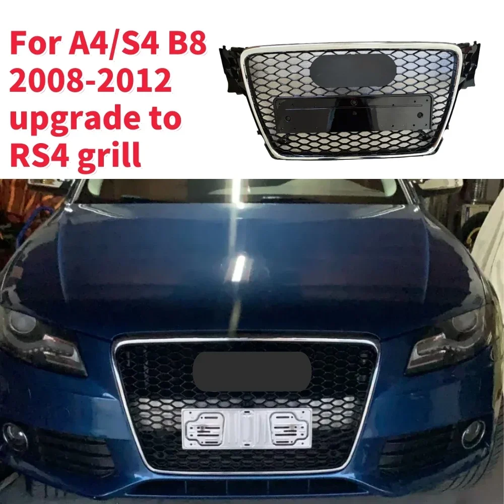 

For RS4 GrillRacing Grills Front Hood Grille Car Front Bumper Grill Center Grille for A4/S4 B8 2008-2012