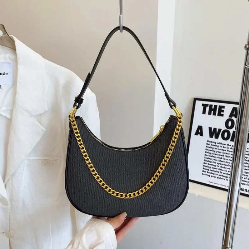 

2025 Women's New Style Chain Armpit Bag - Niche Design, PU Leather, Adjustable Chain Strap, Fashionable & Versatile
