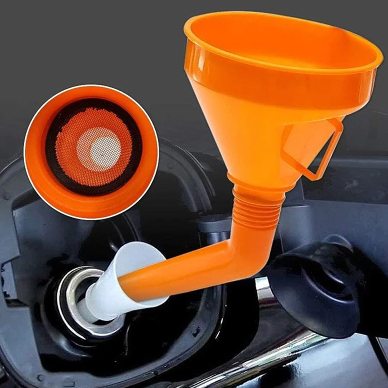 1Pcs Universal Car Refueling Funnel with Filter Detachable Hose Motorcycle Gasoline Oil Filling Funnels Tools