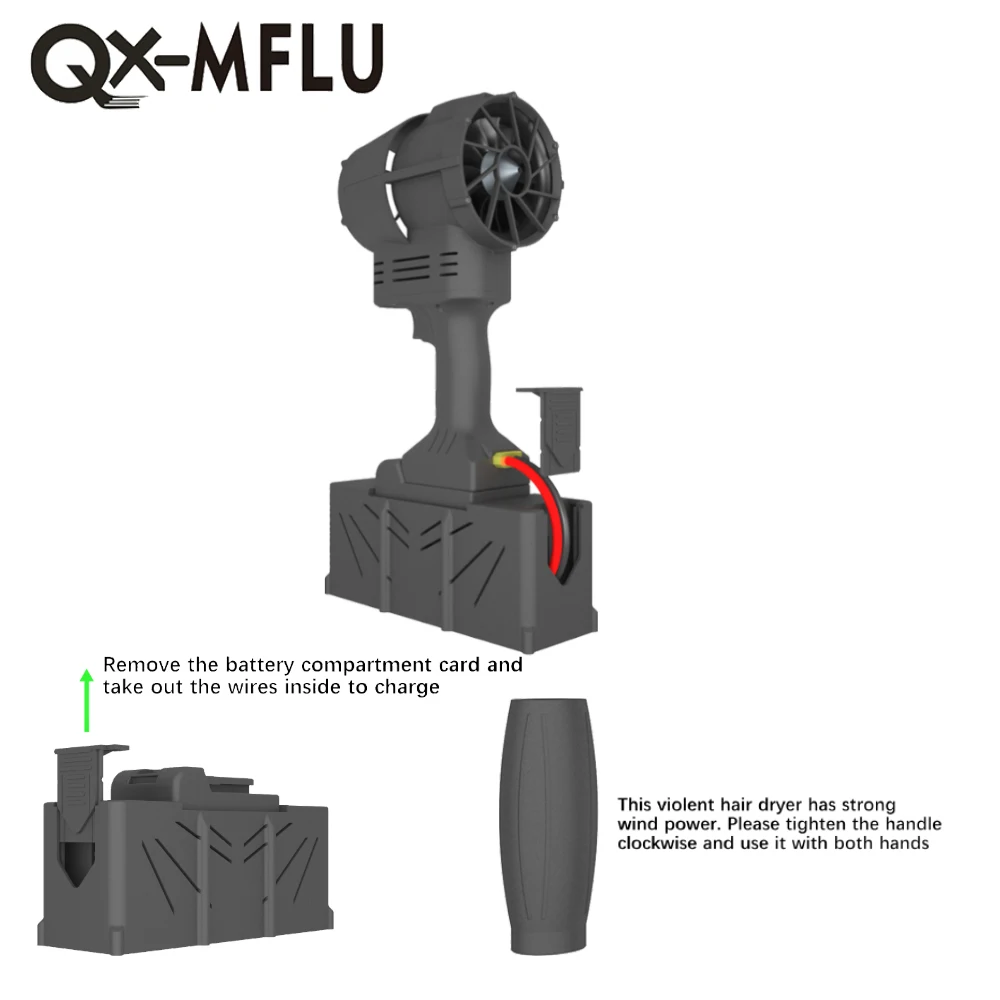 QX-MFLU 80mm 90mm lekki przenośny, gwałtowny dmuchawa, gwałtowny wentylator, używany do usuwania kurzu, usuwania wodą i odśnieżania