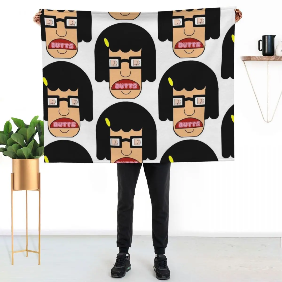 TINA LOVES BUTTS Throw Blanket Summer christmas decoration Sofa Quilt Decorative Throw warm winter Custom Blankets