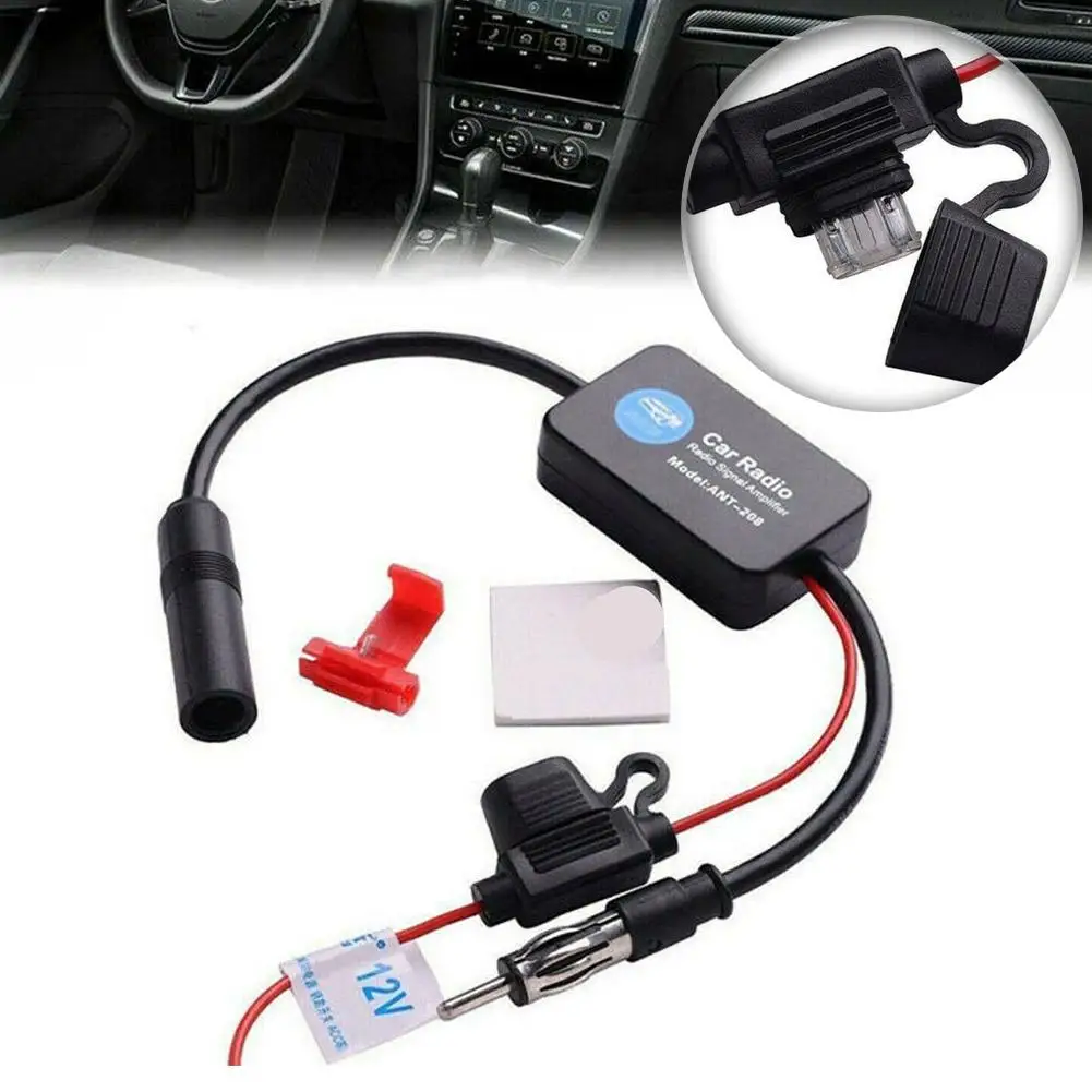 Universal FM Radio Signal Car Antenna Signal Amplifier Anti-interference Enhance Set AM Auto Electronic Amp Accessories 12V