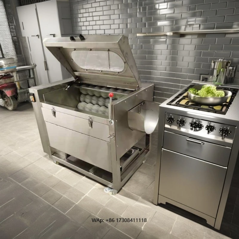 Commercial food grade stainless steel potato cleaning and peeling machine restaurant equipment