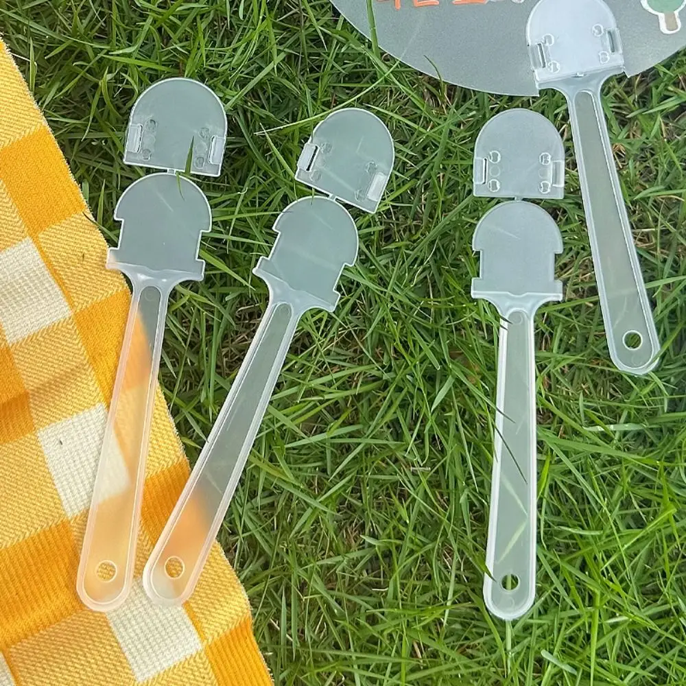 10Pcs Fan Accessories Transparent Hand Fan Handle Mini Plastic Graffiti Fan Handle DIY Practical Kindergarten Fan Handle Fan