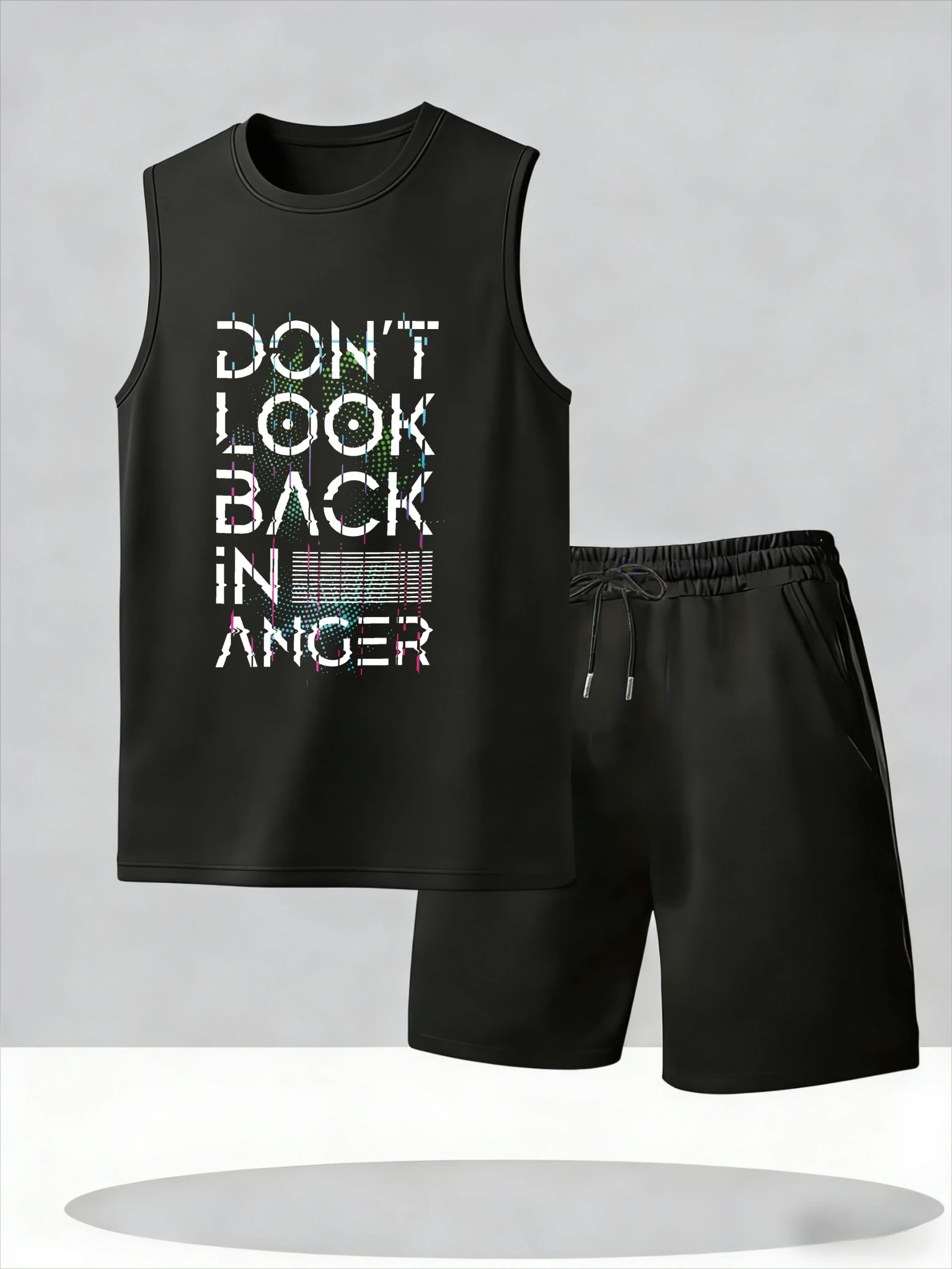 

Men's Tank Top Sets 2026 Summer Thin Quick Dry crewneck Suit for man oversize seaside beach sports Breathable Two-piece sets