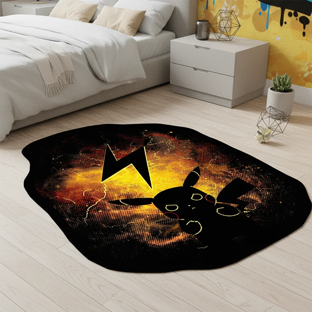 Alfombra de área de Anime Pokémon Kiby Gengar Pikachu Charizard Charmander, alfombra impresa personalizada para decoración del hogar, alfombrilla para mascotas/juego