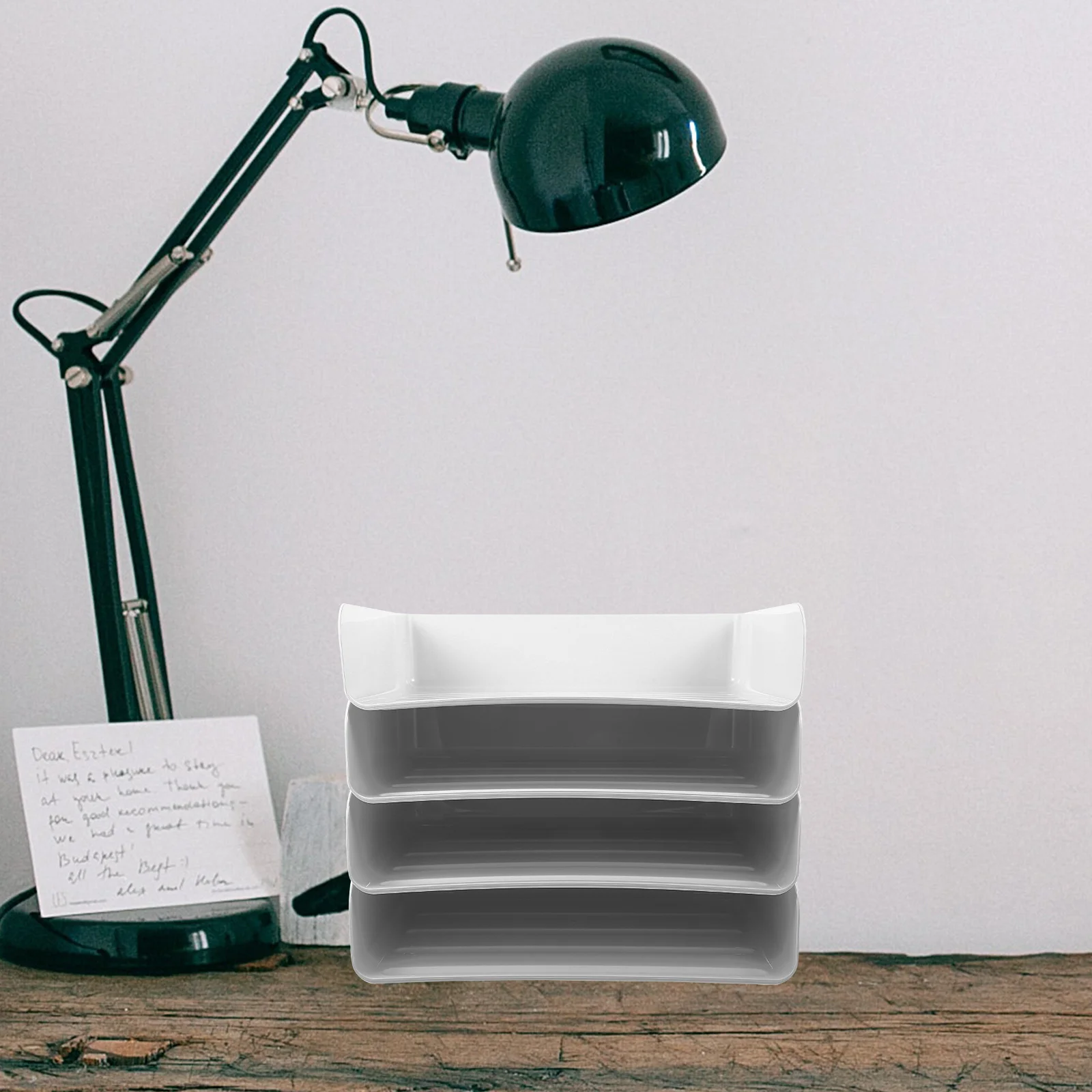 

Office Desk Paper Organizer Stackable Vertical Paper Tray File Organizer Document Holder Desktop File Holder Classroom Storage