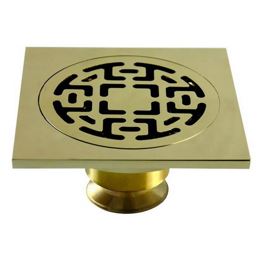 

Luxury Gold Color Brass Bathroom Floor Drain Shower Drainer Kitchen Waste Floor Drain Bathroom Accessaries Nhr005