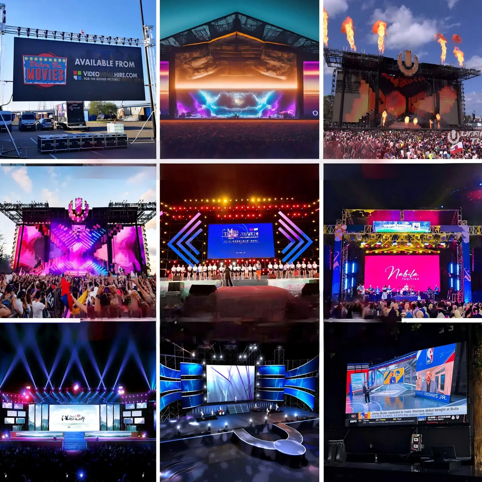 Definition  LED Video P1.56 P1.95 P2.6 P2.97 P3.91 Full Color Waterproof Indoor Outdoor LED Display Screen for Stage Background