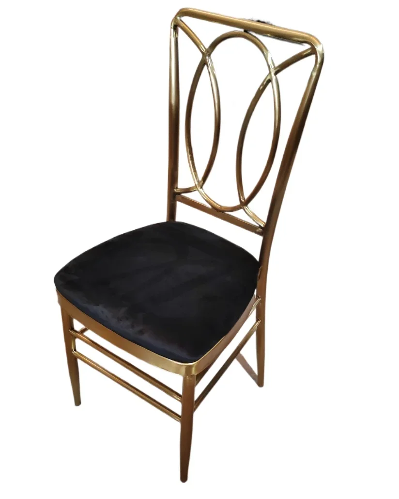 

z Newest Wedding Rental Gold Stainless Steel Dining Chair Luxury Velvet Wedding Stacked Chair for Restaurant Hotel