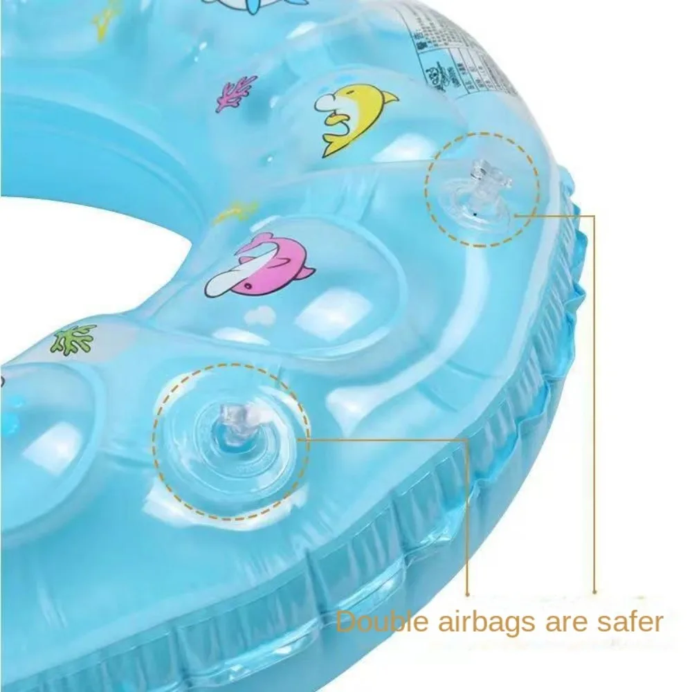 50-90cm PVC Inflatable Swimming Ring Cartoon Crystal Floating Double Layer Life Preserver Water Sports Pool Toys Summer 1-5pcs