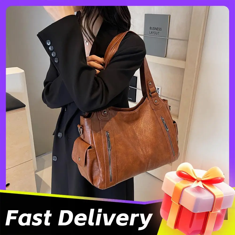 

Fashion PU Leather Women's Shoulder Bag Ladies Underarm Bags Vintage Female Handbags Clutch Purse Handbag for Work Travel ﻿